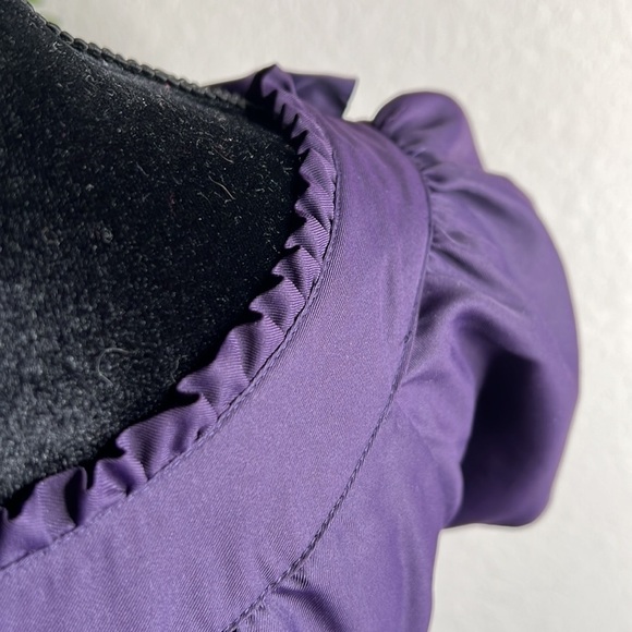 The Limited | Ruffle Neck Dress | Eggplant | Size 4 - Picture 6 of 11